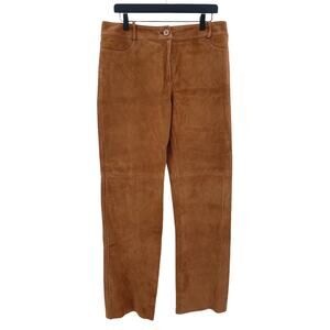 Ron Leal 100% Genuine Leather Pants Mocha 12 NEW